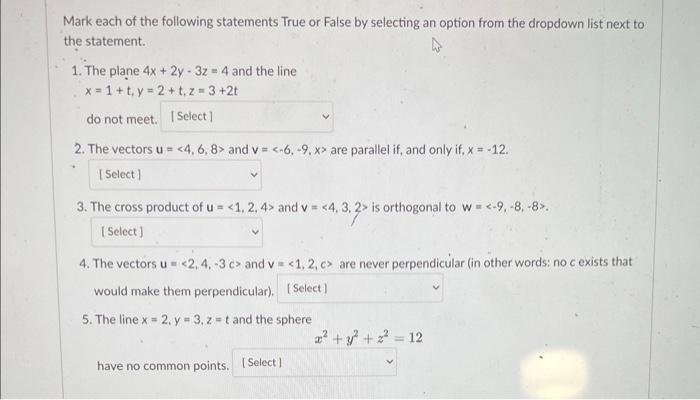 Solved Mark each of the following statements True or False | Chegg.com