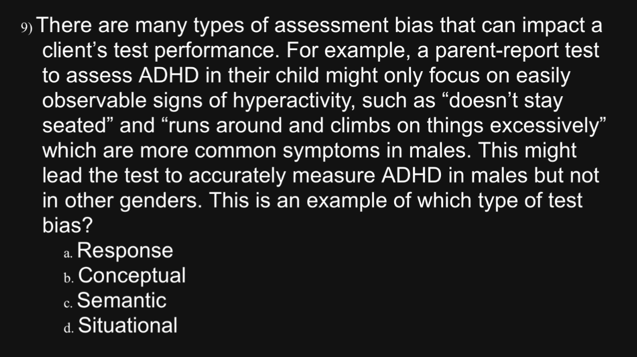 Solved There are many types of assessment bias that can | Chegg.com