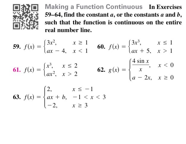 Solved Making a Function Continuous In Exercises 59–64, find | Chegg.com