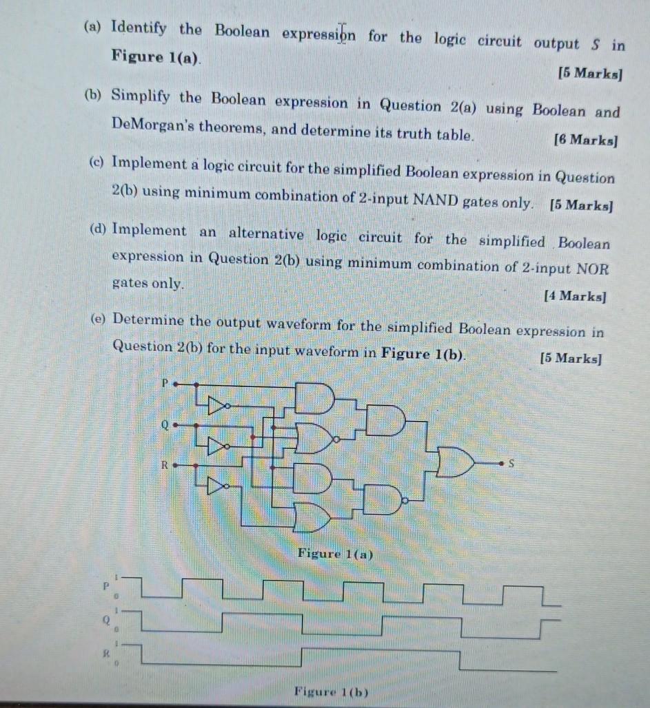 Solved (a) Identify The Boolean Expression For The Logic | Chegg.com