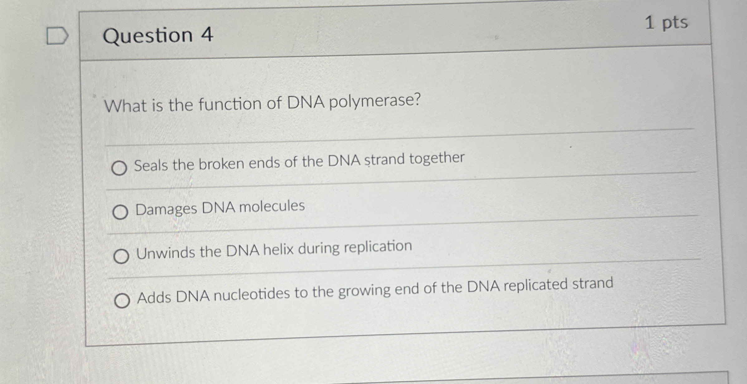 Solved Question 41 ﻿ptsWhat is the function of DNA | Chegg.com