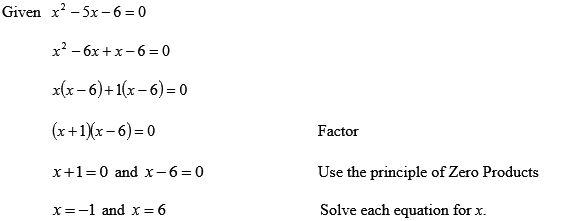 Solved Solve By Factoring X2 5x 6 0 Chegg Com
