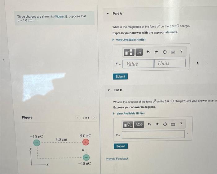 Solved Three Charges Are Shown In (Figure 1). Suppose That | Chegg.com