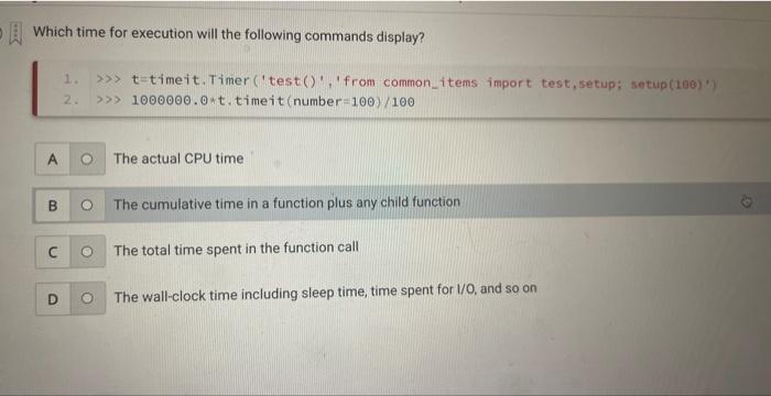 Solved Which time for execution will the following commands | Chegg.com