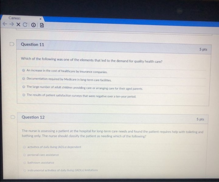 Solved Canvas → XCO Question 11 5 pts Which of the following | Chegg.com