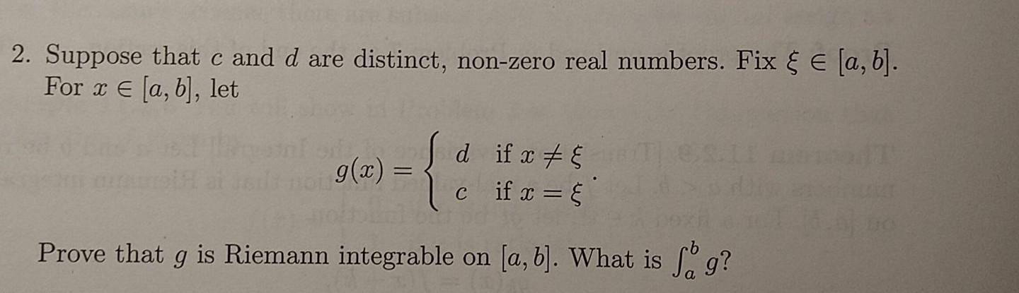 Solved 2 Suppose That C And D Are Distinct Non Zero Rea Chegg Com
