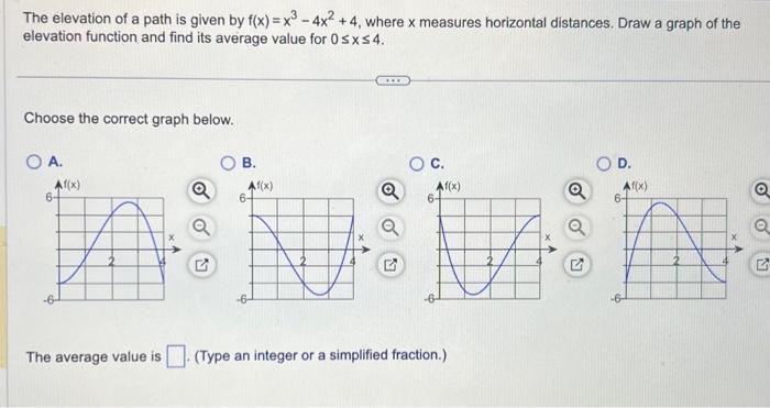 Solved The elevation of a path is given by f(x)=x3−4x2+4, | Chegg.com