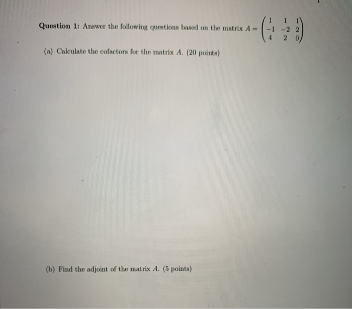 Solved / 1 1 1 Question 1: Answer the following questions | Chegg.com