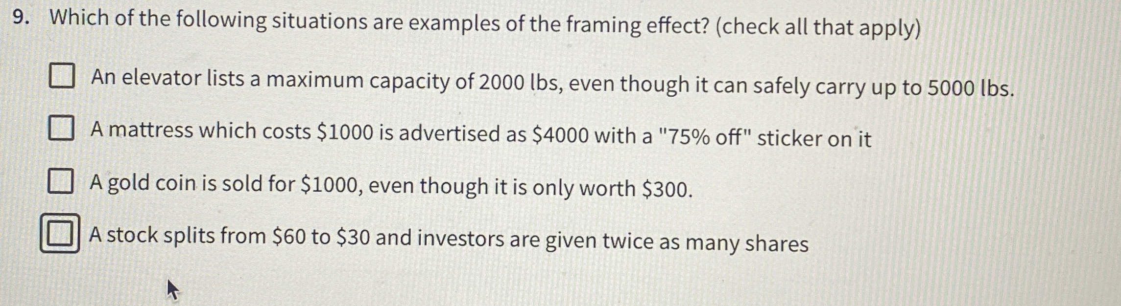 Solved Which of the following situations are examples of the | Chegg.com