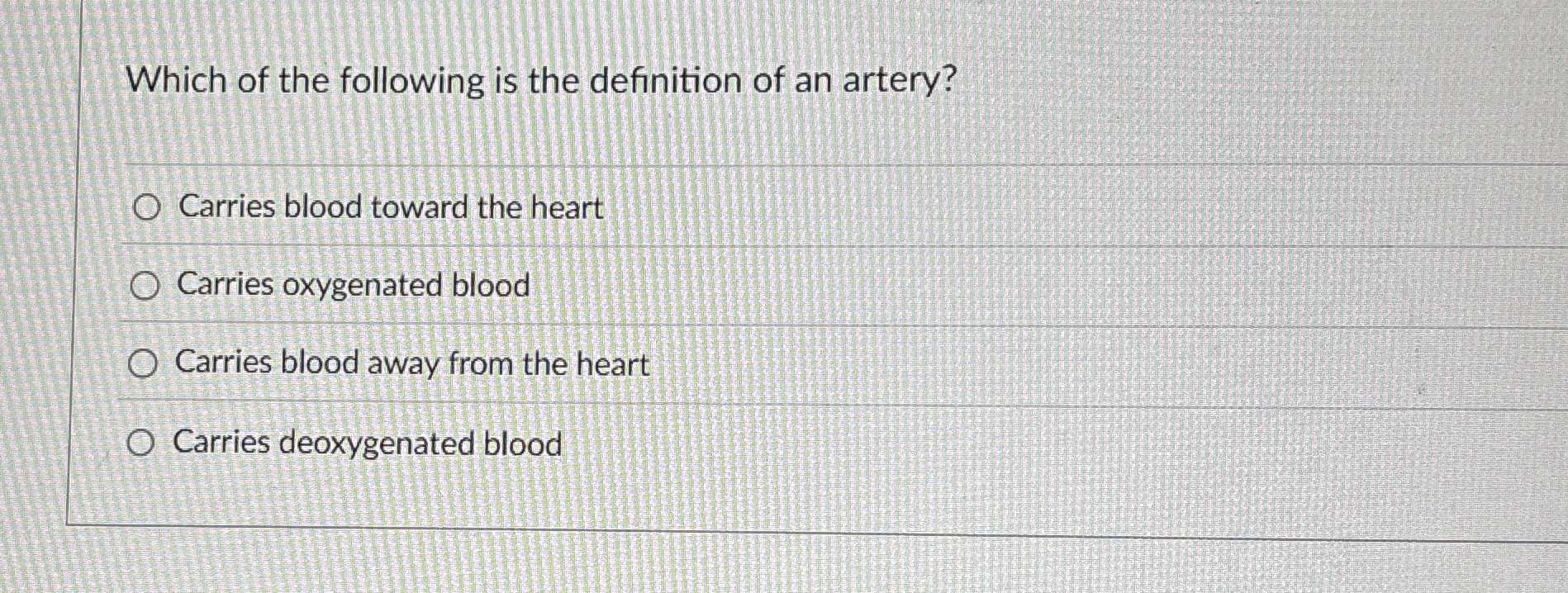 Solved Which of the following is the definition of an