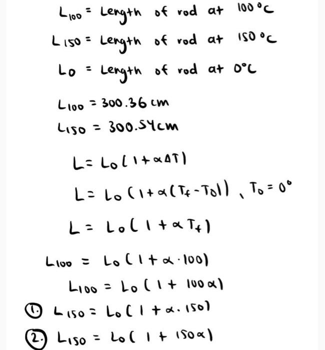 Solved Problem 2: The length of an iron rod is 300.36 cm at | Chegg.com