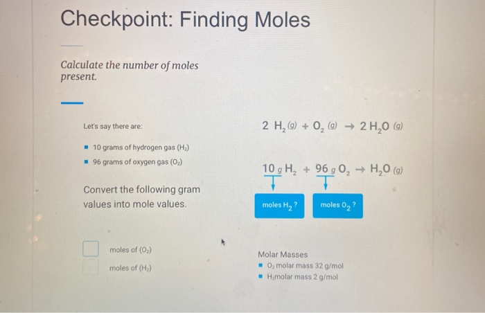 Solved Converting to Moles Do you remember how to convert | Chegg.com