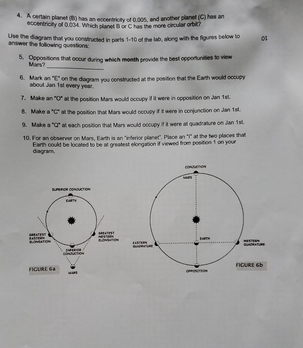 Solved 4. A Certain Planet (B) Has An Eccentricity Of 0.005, | Chegg.com