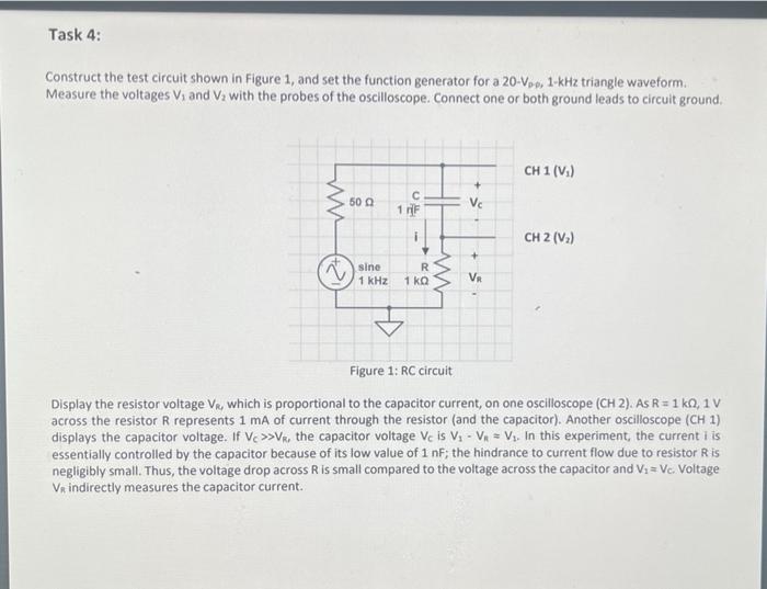 Solved Task 4: Construct the test circuit shown in Figure 1, | Chegg.com