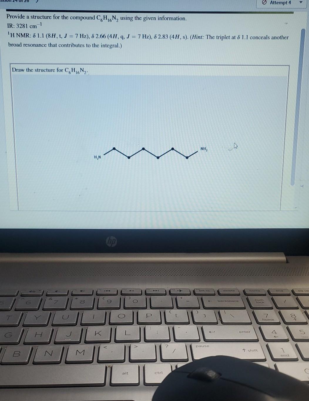 Nh H N T الالالال الالالالال المال ال Attempt 4 Chegg Com