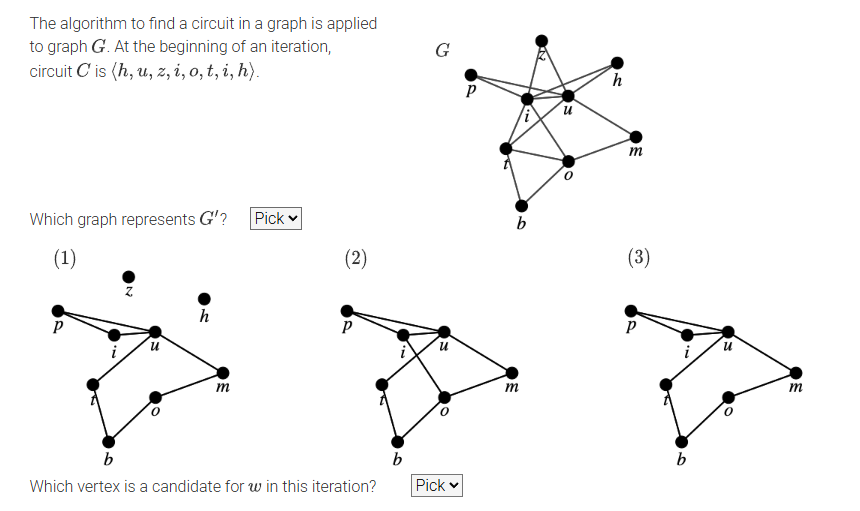 The algorithm to find a circuit in a graph is applied | Chegg.com
