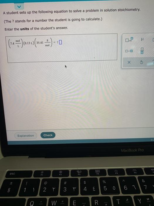 Solved A student sets up the following equation to solve a | Chegg.com