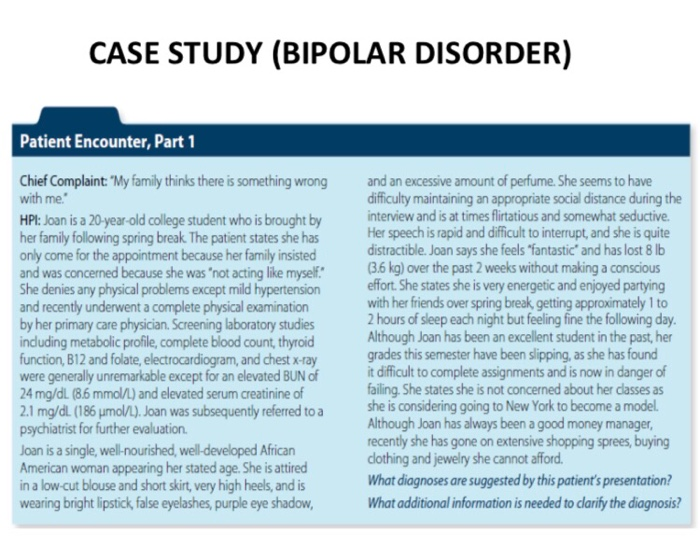 case study on bipolar 1 disorder