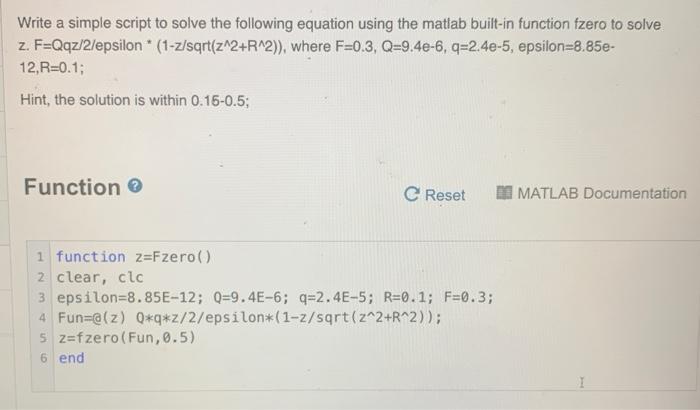 Solved writing a matlab code and i dont know why my answer | Chegg.com