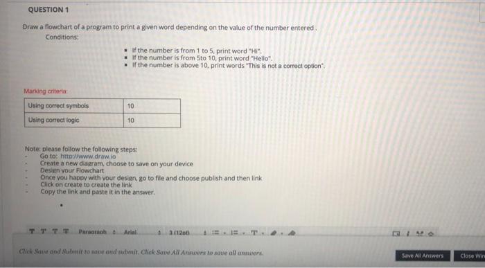 Solved QUESTION 1 Draw a flowchart of a program to print a | Chegg.com