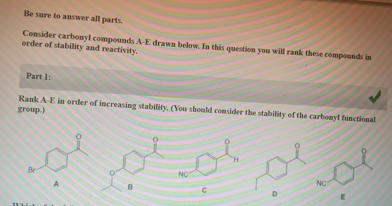 Solved Be Sure To Answer All Parts. Consider Carbonyl | Chegg.com