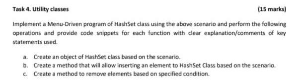 Solved Task 4 Utility Classes 15 Marks Implement A