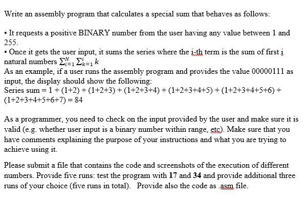 Solved =1 Write an assembly program that calculates a | Chegg.com