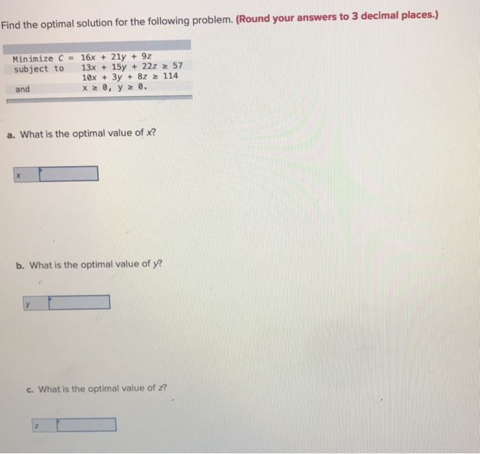 Solved Find the optimal solution for the following problem. | Chegg.com