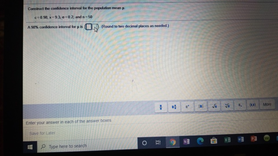 Solved Construct the confidence interval for the population | Chegg.com