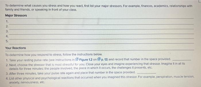 Solved To determine what causes you stress and how you | Chegg.com
