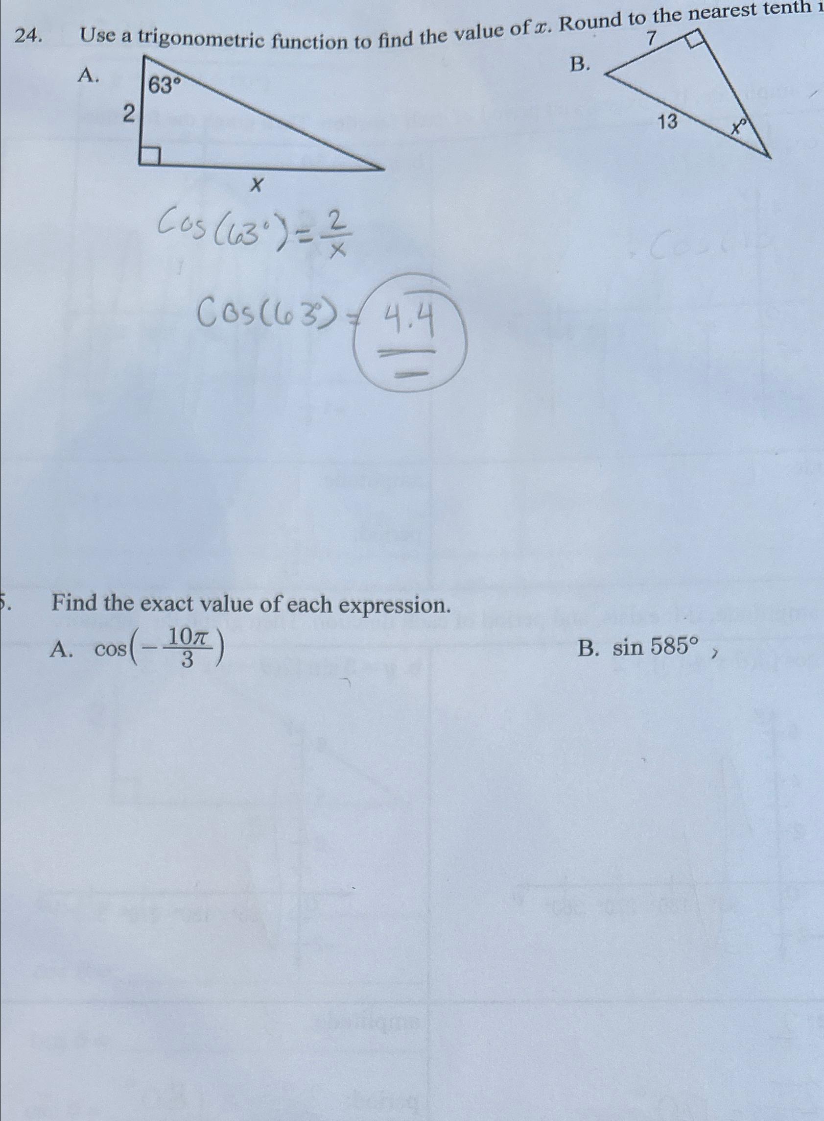 Solved \\nUse a trigonometric function to find the value of | Chegg.com