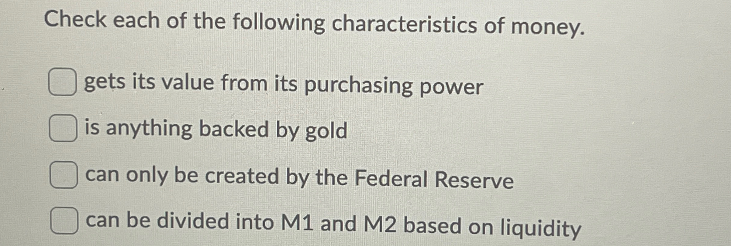 Solved Check each of the following characteristics of | Chegg.com