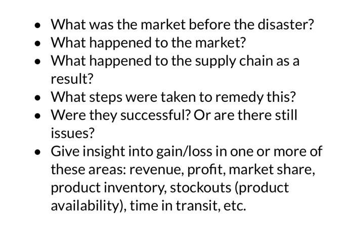 supply chain disaster case study