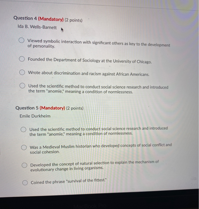Solved Question 4 Mandatory 2 Points Ida B Wells Bar Chegg Com