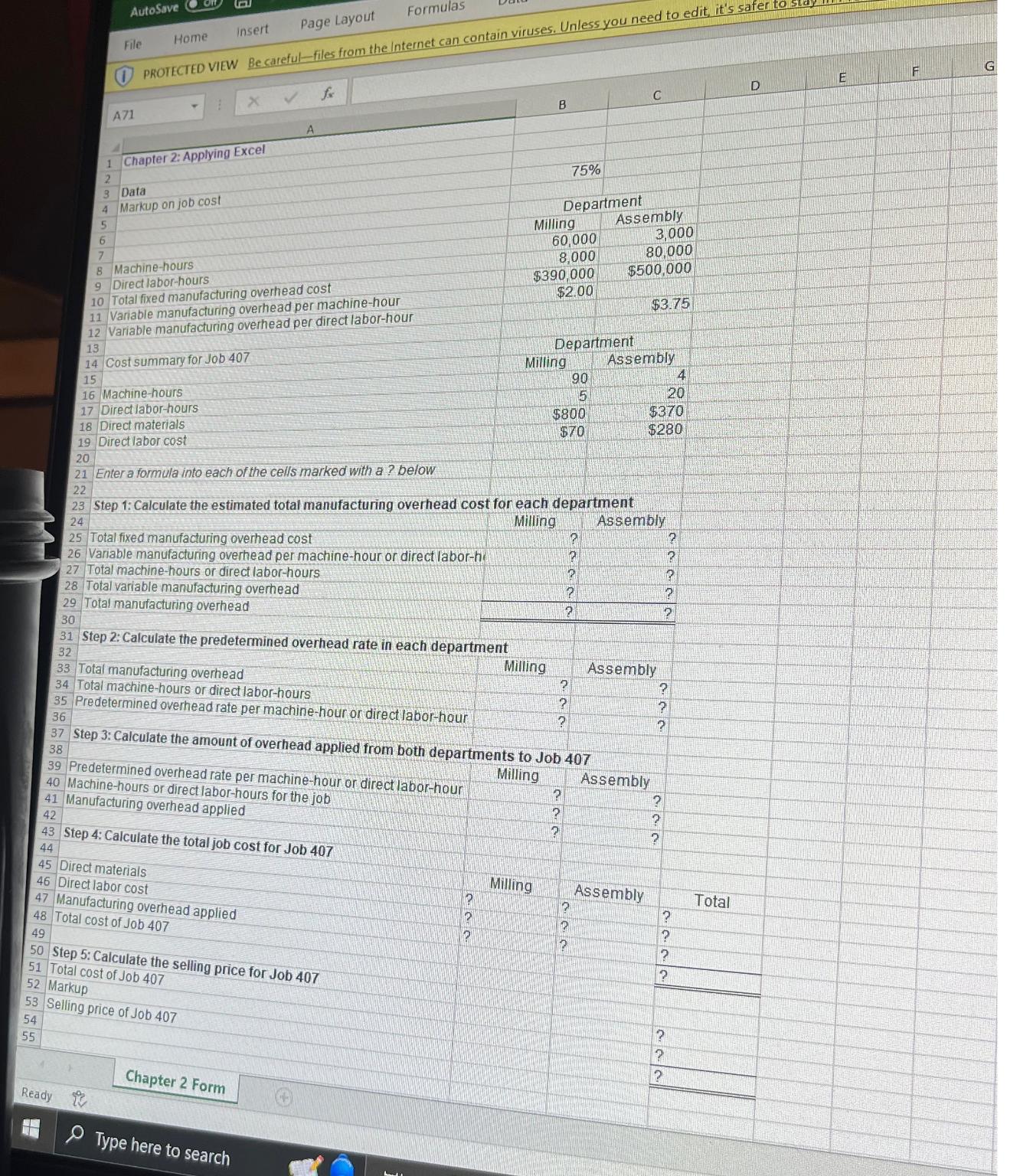 Solved !Required InformationThis Excel Worksheet Relates To | Chegg.com