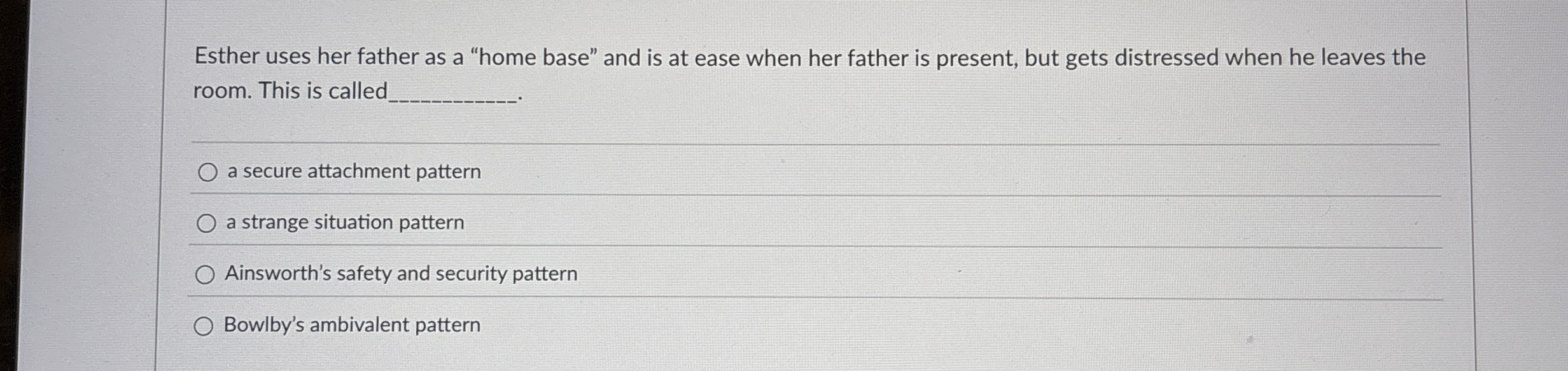 Solved Esther uses her father as a 