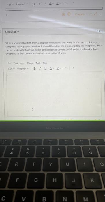 Solved White a program that first drews a graphict window | Chegg.com
