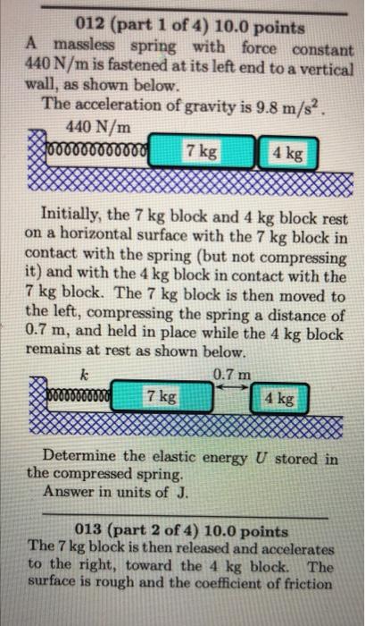 Solved on and stick together. between each block and the | Chegg.com