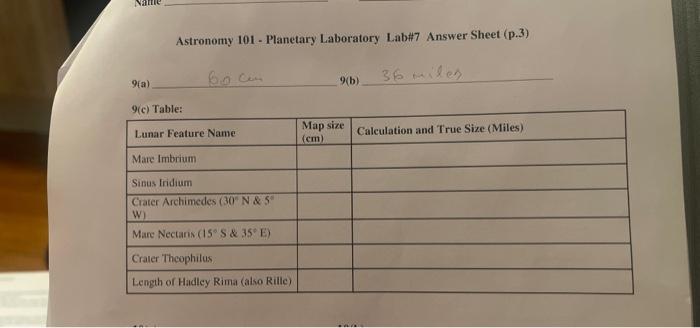 [Solved]: Astronomy 101 - Planetary Laboratory Labtt Answer