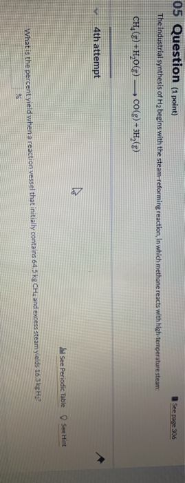 Solved See page 306 05 Question (1 point) The industrial | Chegg.com