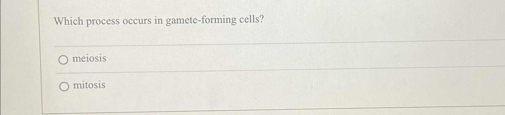 Solved Which process occurs in gamete-forming Biology Diagrams