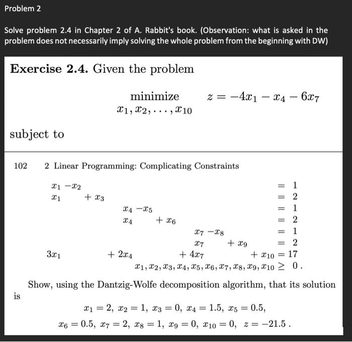 Problem 2 Solve problem 2.4 in Chapter 2 of A. | Chegg.com