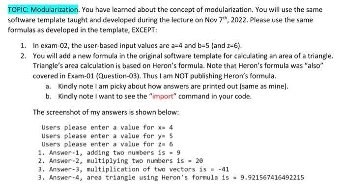 Solved PIC: Modularization. You have learned about the | Chegg.com