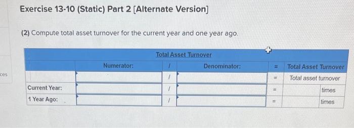 Solved Required information Exercise 13-10 (Static) | Chegg.com