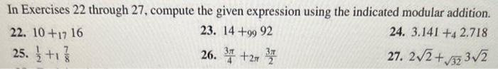Solved In Exercises 22 through 27 , compute the given | Chegg.com