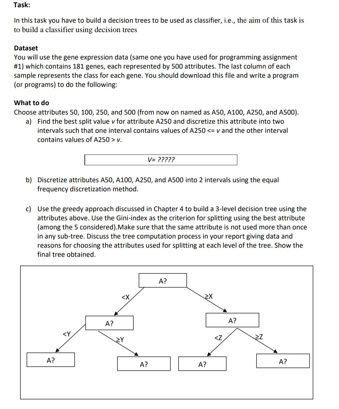 programming assignment practice lab decision trees