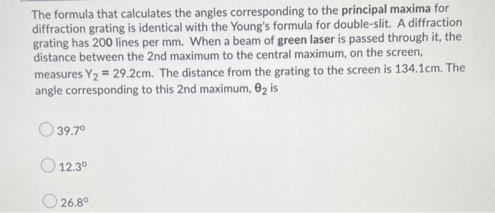 Solved The formula that calculates the angles corresponding | Chegg.com