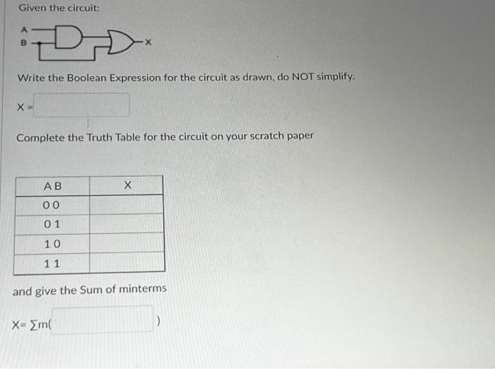 Solved Given the circuit: Write the Boolean Expression for | Chegg.com