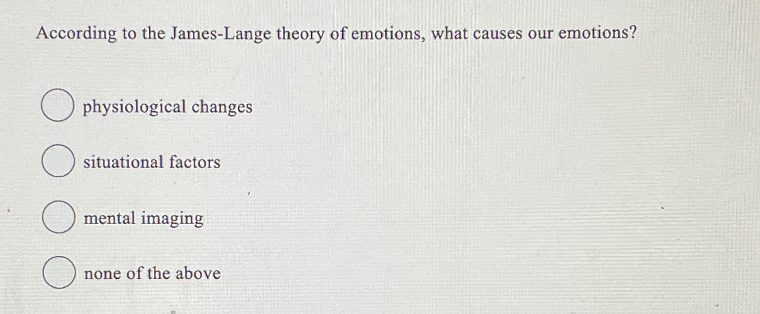 according to james lange theory of emotions