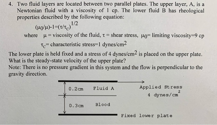 Solved 4. Two fluid layers are located between two parallel | Chegg.com